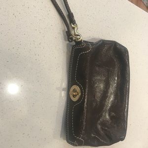 Coach used leather clutch